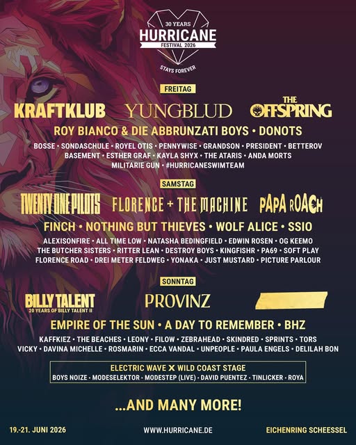 Hurricane 2026 lineup