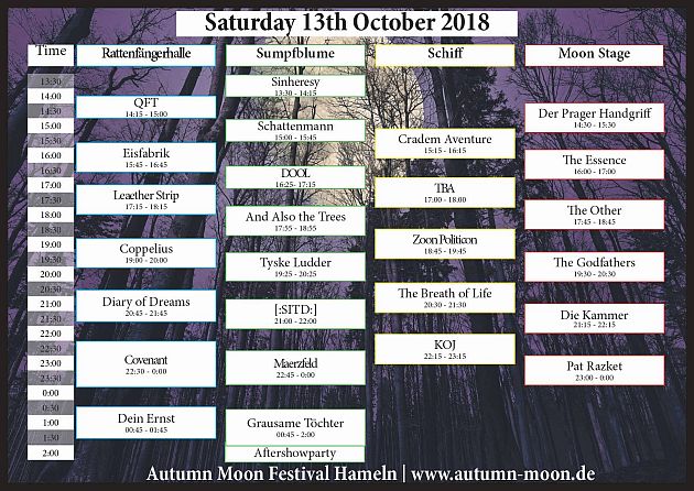 autumnmoon2018 running order sat