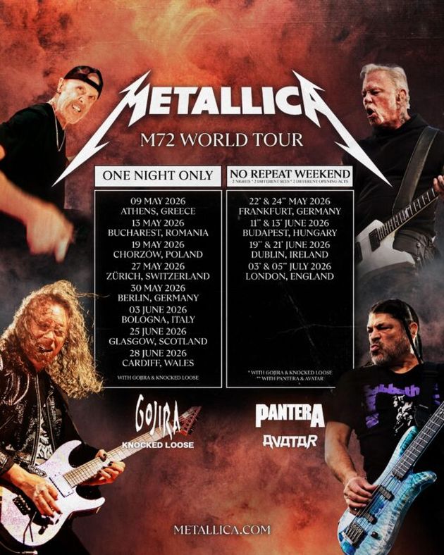 metallica M72worldtour2026