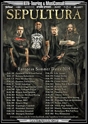 sepultura summerdates2014