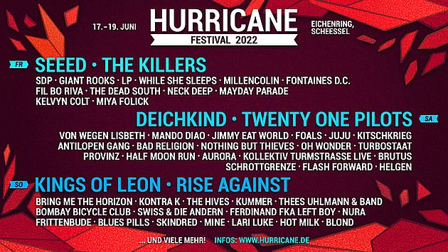 Reflections of Darkness - Music Magazine - HURRICANE FESTIVAL 2022 - First  acts confirmed - bring it on!